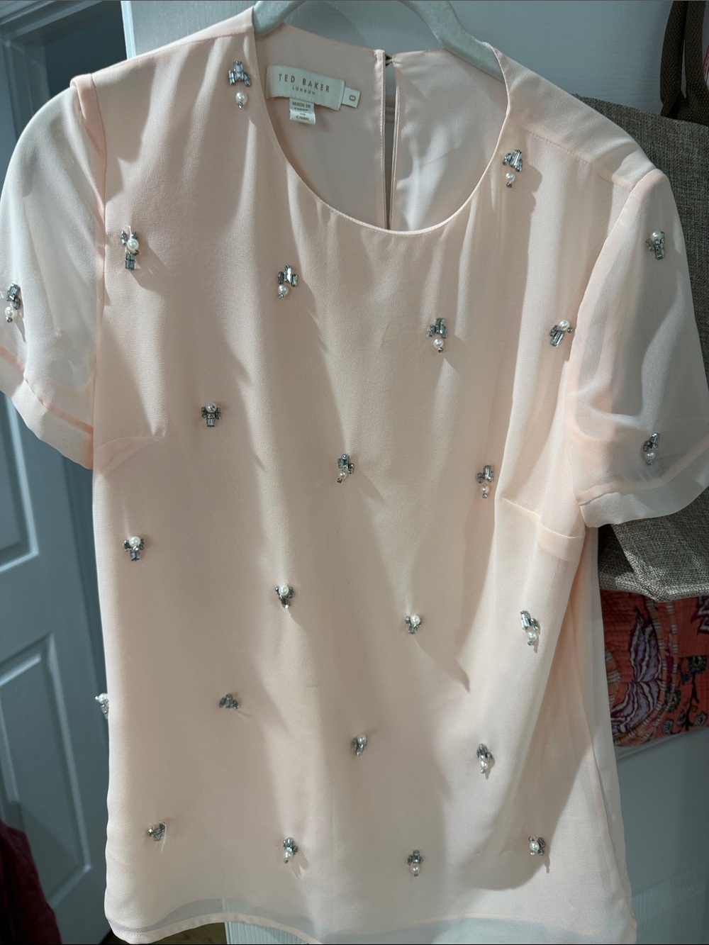 Ted Baker Blush Embellished Short Sleeve Blouse